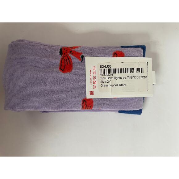 NWT Tiny Cottons Bow tights, Size 2 years - Picture 3 of 3